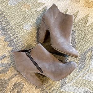 Faux Suede Heeled Booties